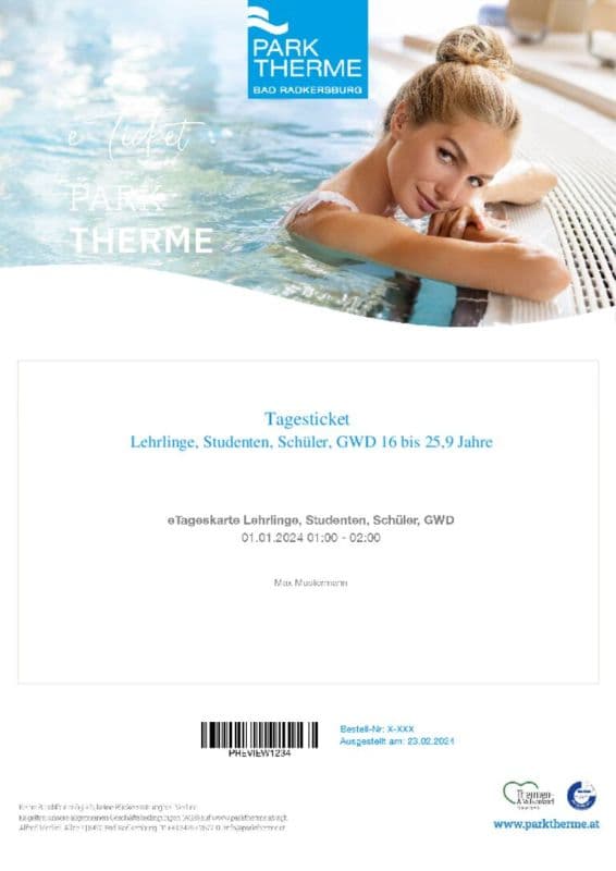 eTageskarte Lehrlinge, Studenten, Schüler, GWD